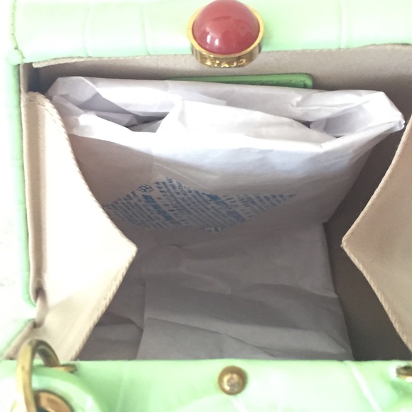 STAUD Kenny Croc-Embossed Leather Top Handle Bag - Picture 9 of 14